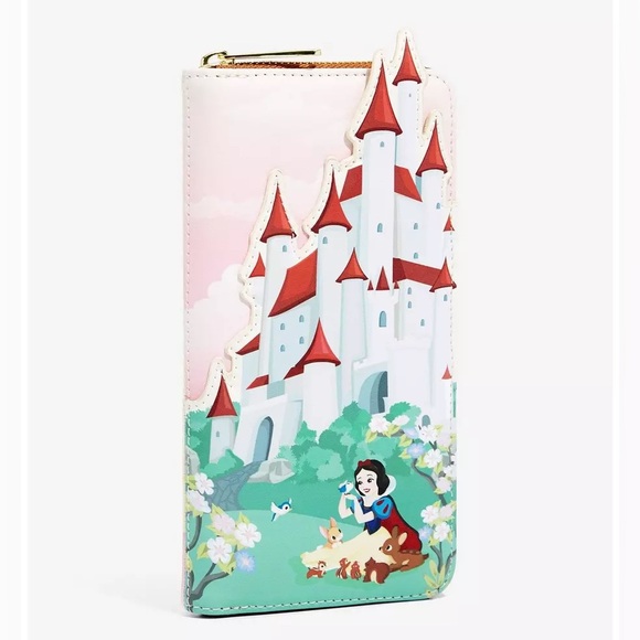 LOUNGEFLY DISNEY SNOW WHITE & 7 DWARFS Snow White Castle CROSSBODY BAG & WALLET! - Picture 7 of 10